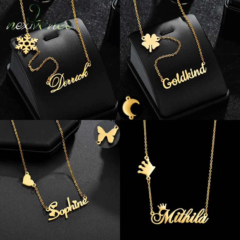 Nextvance New Customized Name Necklace Stainless Steel Butterfly Heart Crown Personalized Pendant Chain For Women Jewelry Gift
Nextvance New Customized Name Necklace Stainless Steel Butterfly Heart Crown Personalized Pendant Chain For Women Jewelry Gift
