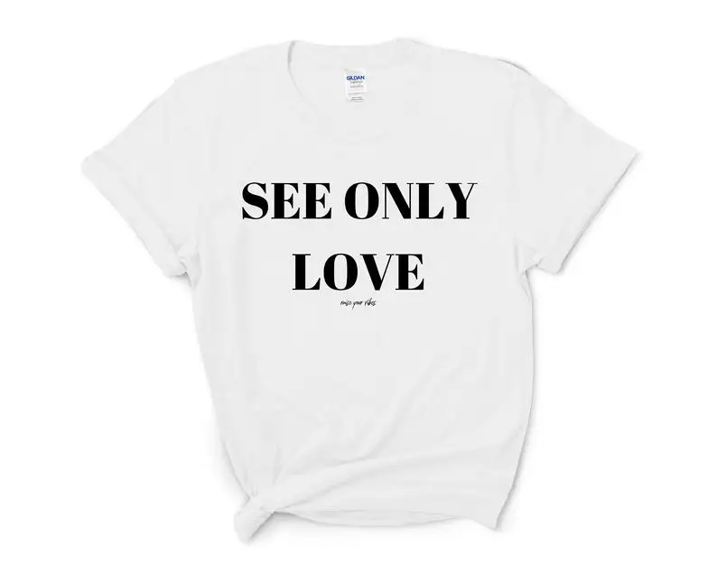Women's SEE ONLY LOVE letter printed T-shirt 100% cotton short sleeve Funny fashion round neck top tees t shirts for Ladies
Women's SEE ONLY LOVE letter printed T-shirt 100% cotton short sleeve Funny fashion round neck top tees t shirts for Ladies
