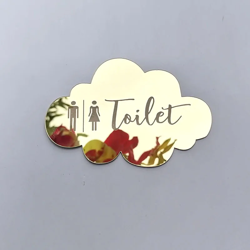 Cloud Acrylic Mirror Toilet Door Sign Sticker Symbol Adhesive Backed Bathroom Toilet Door Sign for Hotel,Office,Home,Restauran
Cloud Acrylic Mirror Toilet Door Sign Sticker Symbol Adhesive Backed Bathroom Toilet Door Sign for Hotel,Office,Home,Restauran