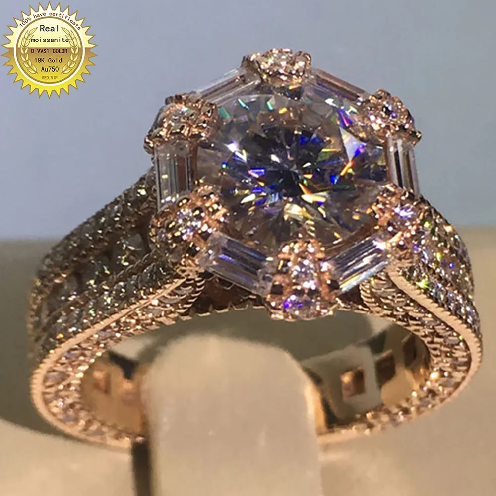 18K White Gold 3 Carat Round Moissanite Diamond Ring Women Wedding Party Anniversary Engagement Ring Elegant
18K White Gold 3 Carat Round Moissanite Diamond Ring Women Wedding Party Anniversary Engagement Ring Elegant