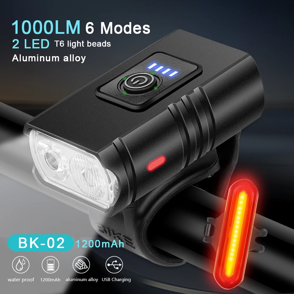 T6 LED Bike Light USB Rechargeable Bicycle Lights Front 6 Modes MTB Flashlight Bicycle Headlight for Cycling Bicycle Front Lamp
T6 LED Bike Light USB Rechargeable Bicycle Lights Front 6 Modes MTB Flashlight Bicycle Headlight for Cycling Bicycle Front Lamp
