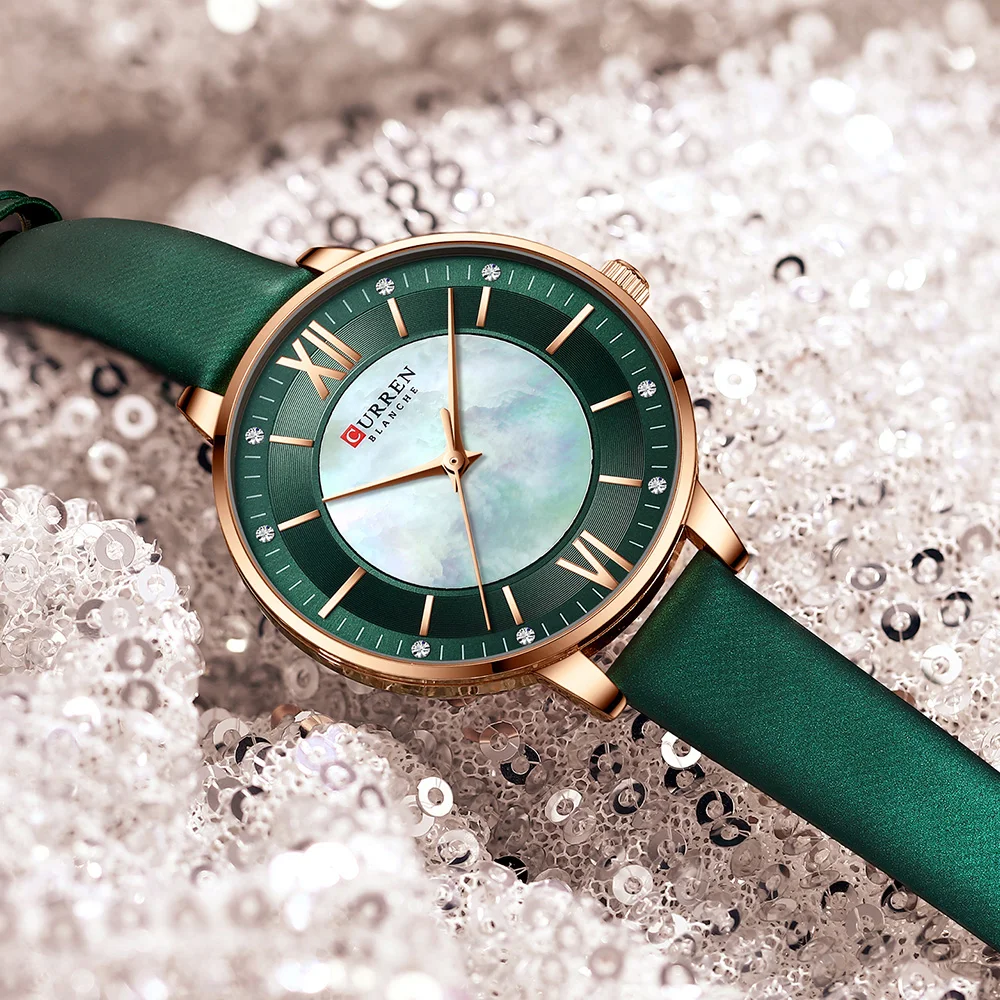 CURREN Watches Women Top Brand Leather Quartz Wristwatch Luxury Design Clock for Ladies Charm Flowers Dial Montre Femme 2021
CURREN Watches Women Top Brand Leather Quartz Wristwatch Luxury Design Clock for Ladies Charm Flowers Dial Montre Femme 2021