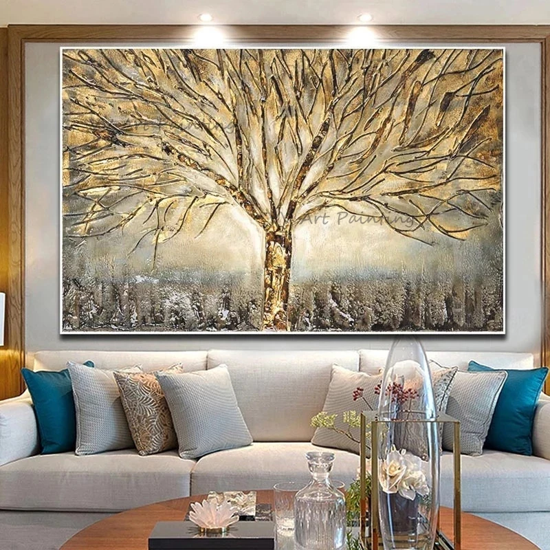 Hot Sales Handmade Abstract Textured Tree Oil Painting Gold Forest Wall Pictures Canvas Art Large Modern Artwork For Home Decor
Hot Sales Handmade Abstract Textured Tree Oil Painting Gold Forest Wall Pictures Canvas Art Large Modern Artwork For Home Decor