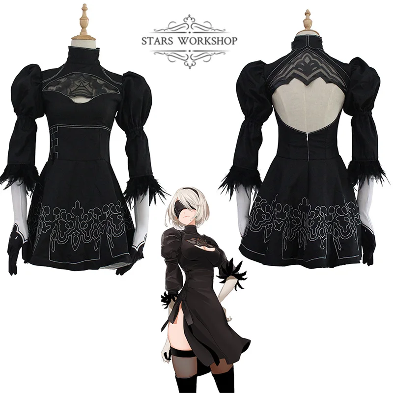 Hot Game Nier Automatas leading Lady 2B Cosplay Costume Women Girls Black Fancy Dress Halloween Party Uniform Suit Custom Made
Hot Game Nier Automatas leading Lady 2B Cosplay Costume Women Girls Black Fancy Dress Halloween Party Uniform Suit Custom Made