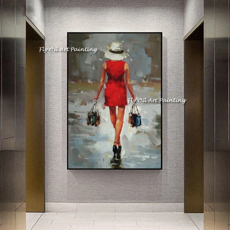 Large Size Handmade Abstract Woman Oil Paintings on Canvas Sexy Fashion Red Dressing Wall Art Pictures for Living Room Decor
Large Size Handmade Abstract Woman Oil Paintings on Canvas Sexy Fashion Red Dressing Wall Art Pictures for Living Room Decor