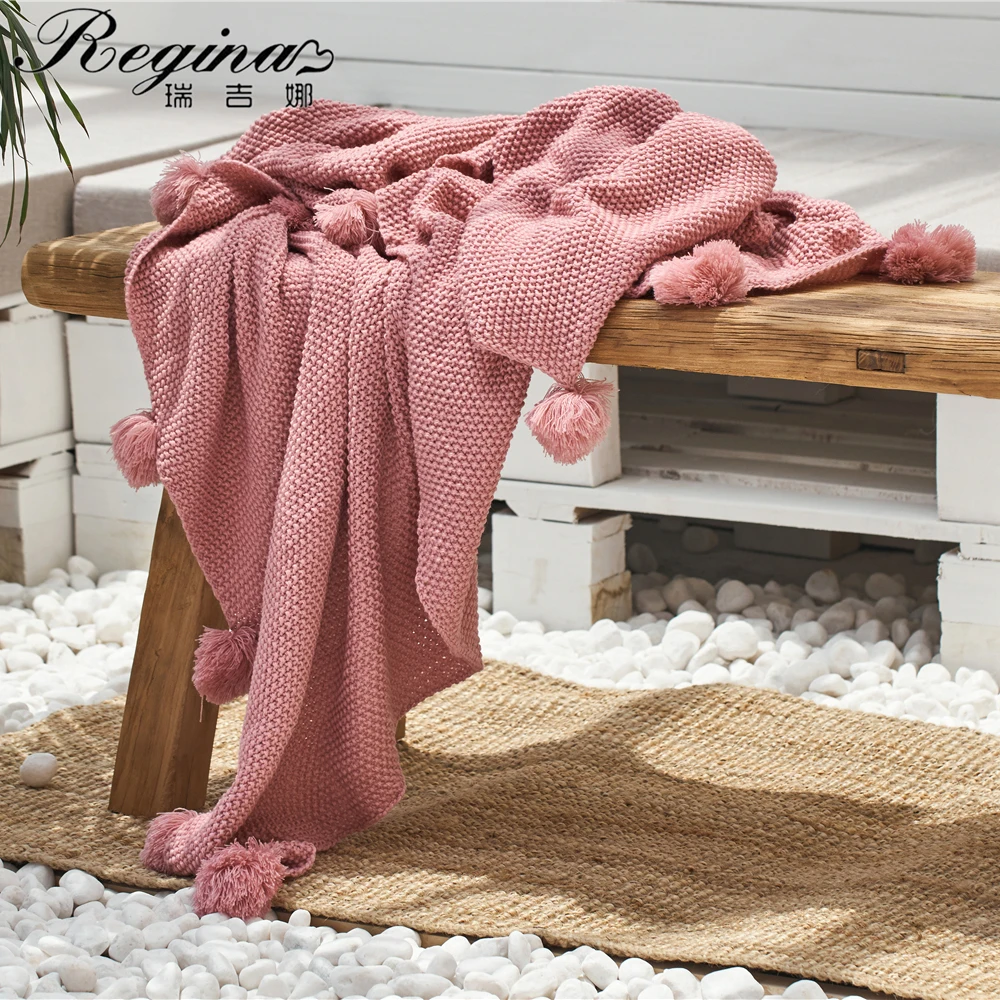 REGINA Delicate Osmanthus Needle Throw Blanket Wine Pink Pompoms Knitted Blanket Homestay Bed Flag Women Shawl Office Cute Throw
REGINA Delicate Osmanthus Needle Throw Blanket Wine Pink Pompoms Knitted Blanket Homestay Bed Flag Women Shawl Office Cute Throw