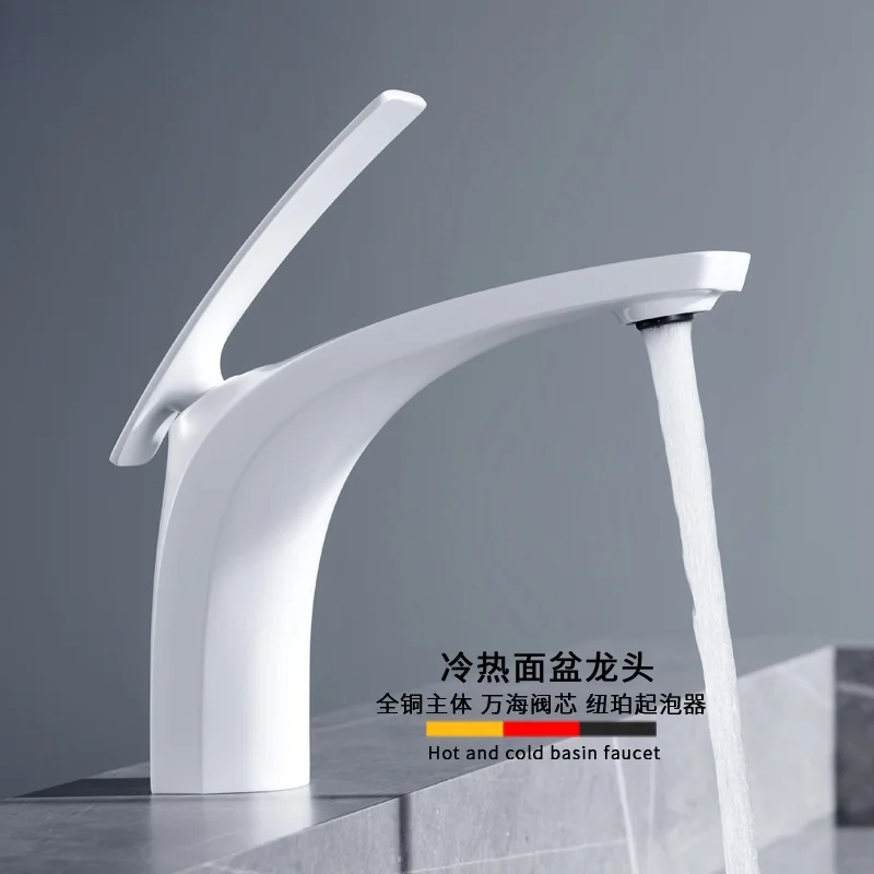 Copper Basin Hot and Cold Water Faucet White Black Electroplating Hotel Engineering Wholesale Bathroom Cabinet Washbasin Faucet
Copper Basin Hot and Cold Water Faucet White Black Electroplating Hotel Engineering Wholesale Bathroom Cabinet Washbasin Faucet