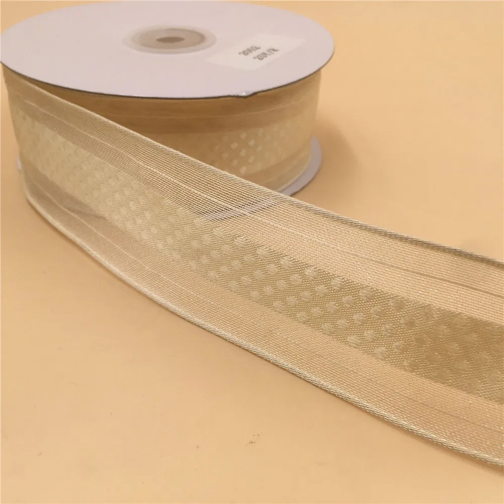 38MM 25yards Wired Edge Sheer Satin Ribbon w/ Woven Dots in Middle for Festival Christmas Decoration New Year Gift Wrapping
38MM 25yards Wired Edge Sheer Satin Ribbon w/ Woven Dots in Middle for Festival Christmas Decoration New Year Gift Wrapping