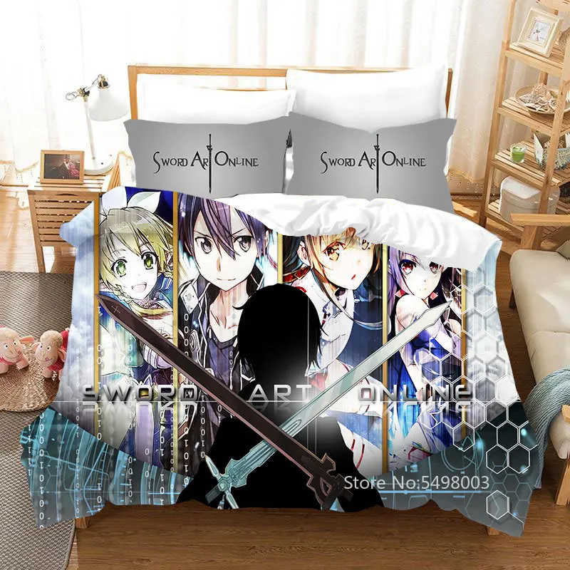 Набор постельного белья Sword Art Online, Комплект постельного белья с пододеяльником и покрывалом, размеры Queen, аниме киригая КАЗАТО, Комплект постельного белья с 3D рисунком, для взрослых, детей, спальни, домашний текстиль
Набор постельного белья Sword Art Online, Комплект постельного белья с пододеяльником и покрывалом, размеры Queen, аниме киригая КАЗАТО, Комплект постельного белья с 3D рисунком, для взрослых, детей, спальни, домашний текстиль