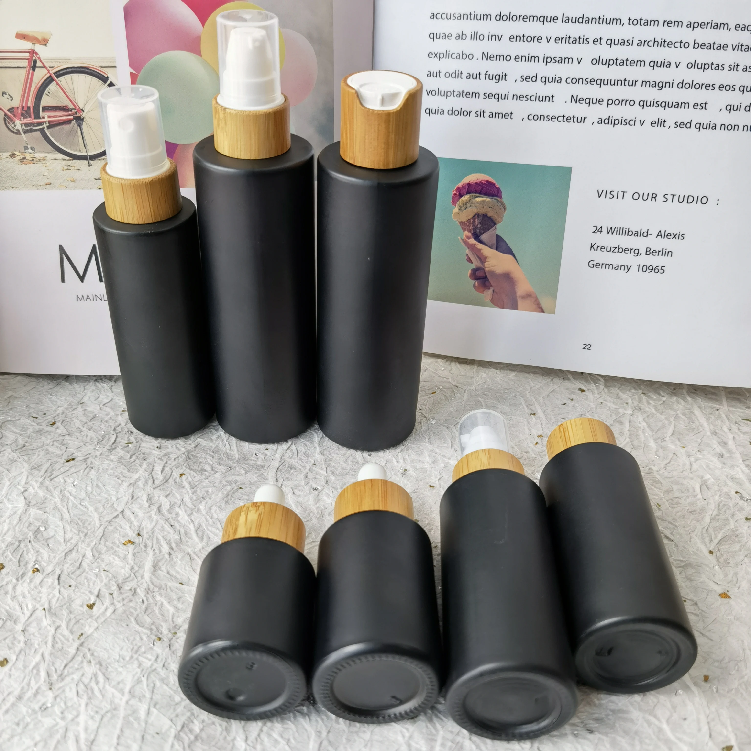 Samples 5 PCS Lotion Bottle 20ml-80ml Black Glass Bottle For Cosmtic With Bamboo Lotion Dispenser Skin Care Packaging
Samples 5 PCS Lotion Bottle 20ml-80ml Black Glass Bottle For Cosmtic With Bamboo Lotion Dispenser Skin Care Packaging