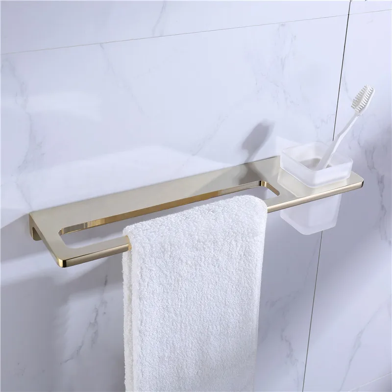 Bathroom Towel Bars 40cm Brass Towel Rack With Cup Holder Nail Punched Wall Mounted Bath Hardware Bathroom Accessories Gold
Bathroom Towel Bars 40cm Brass Towel Rack With Cup Holder Nail Punched Wall Mounted Bath Hardware Bathroom Accessories Gold