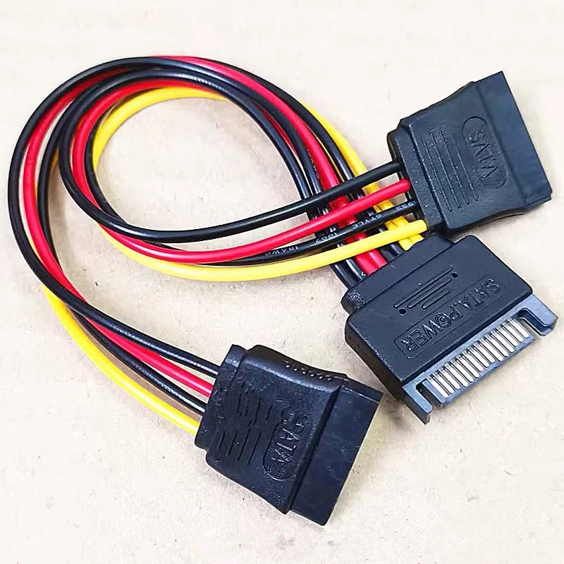 Разветвитель SATA 15-контактный штекер-SATA 15-контактный 2 гнездовой Y-образный Удлинительный кабель 18AWG II универсальный разъем питания для жесткого диска
Разветвитель SATA 15-контактный штекер-SATA 15-контактный 2 гнездовой Y-образный Удлинительный кабель 18AWG II универсальный разъем питания для жесткого диска