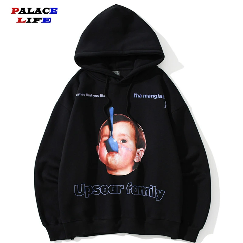 Men Hoodies Pullover Hip Hop Funny Cartoon Baby Print Sweatshirts 2021 Streetwear Men Women Loose Harajuku Hoodie Male
Men Hoodies Pullover Hip Hop Funny Cartoon Baby Print Sweatshirts 2021 Streetwear Men Women Loose Harajuku Hoodie Male