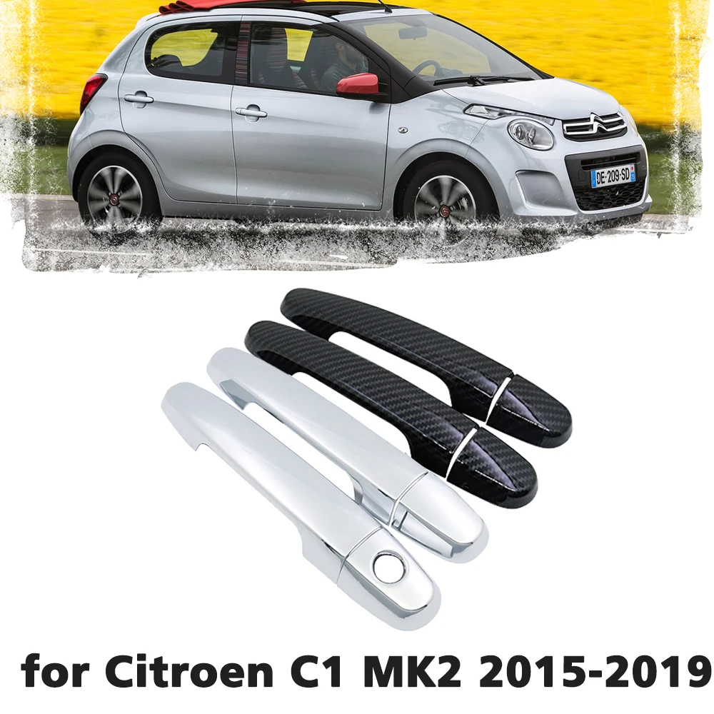 Black Carbon Fiber handle Or Chrome Side Door Cover Trim Set for Citroen C1 MK2 2015~2019 Car Accessories Stickers Auto Styling
Black Carbon Fiber handle Or Chrome Side Door Cover Trim Set for Citroen C1 MK2 2015~2019 Car Accessories Stickers Auto Styling