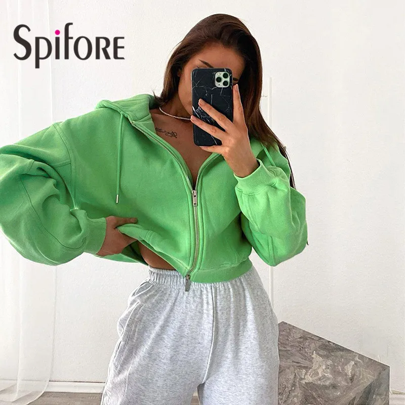 Spifore Long Sleeve Hoodies Pullovers Green Zippers Up Oversized Sweatshirts Tops Women Winter Solid Casual Hooded
Spifore Long Sleeve Hoodies Pullovers Green Zippers Up Oversized Sweatshirts Tops Women Winter Solid Casual Hooded
