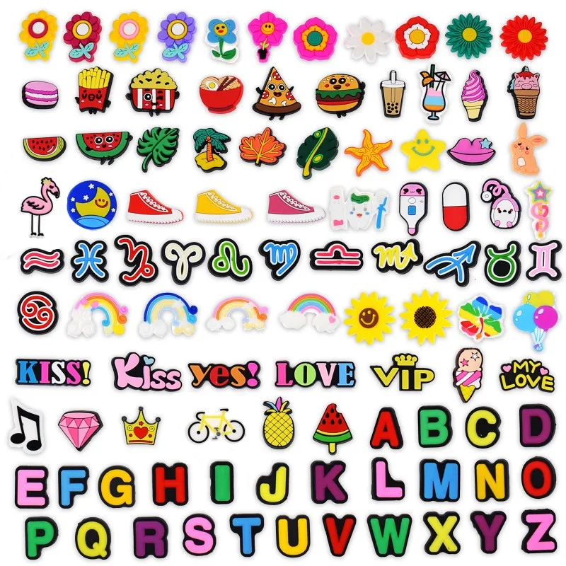 100 Pcs Different Jibz Shoes Charms Shoe Decorations Shoe Ornaments Kids Adulets HOT Sale PVC Charms Festival Gifts
100 Pcs Different Jibz Shoes Charms Shoe Decorations Shoe Ornaments Kids Adulets HOT Sale PVC Charms Festival Gifts