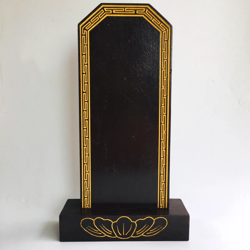 Solid wood carved memorial tablet, ancestral memorial tablet, blank black ancestral tablets, with base
Solid wood carved memorial tablet, ancestral memorial tablet, blank black ancestral tablets, with base