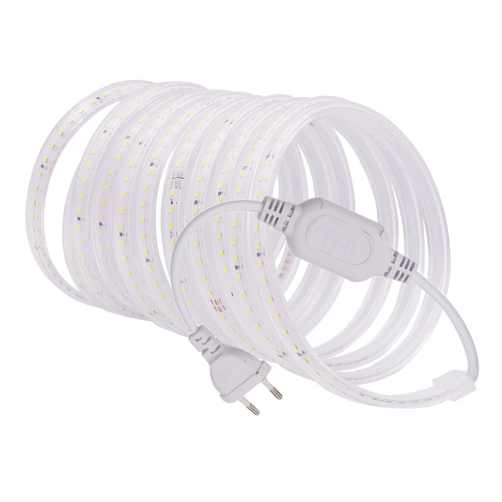 EU 220V LED Strip SMD2835 120Leds/m Flexible LED Tape IP67 Waterproof Led Lights Stripe White Warm White Blue Outdoor Lighting
EU 220V LED Strip SMD2835 120Leds/m Flexible LED Tape IP67 Waterproof Led Lights Stripe White Warm White Blue Outdoor Lighting