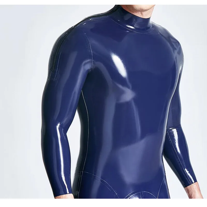 Handmade Male Dark Blue and Black Bodysuit Latex Rubber Catsuit with Shoulder Zipper Custom Made Jumpsuit Men Cosplay Costumes
Handmade Male Dark Blue and Black Bodysuit Latex Rubber Catsuit with Shoulder Zipper Custom Made Jumpsuit Men Cosplay Costumes