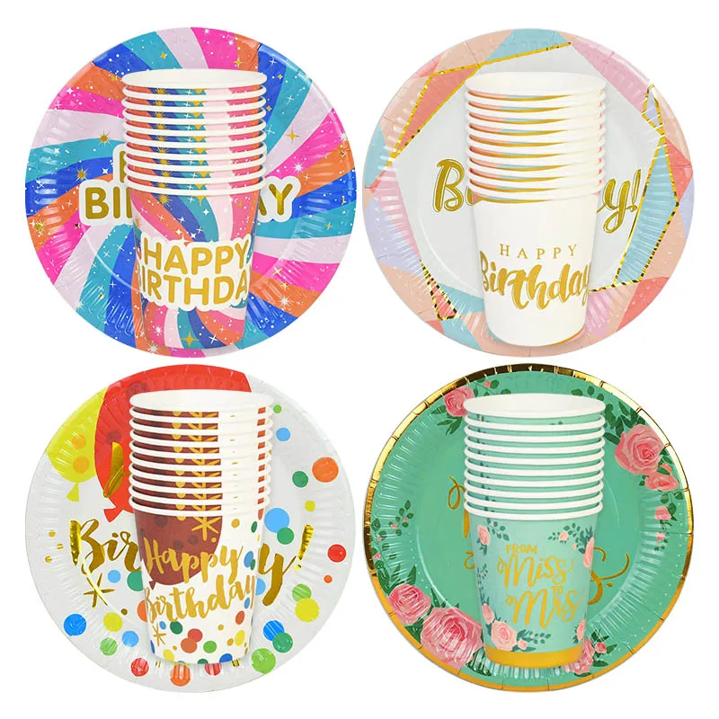 10pcs Disposable Plates and Paper Cups Happy Birthday Party Disposable Tableware Wedding Dinnerware Dessert Cake Decor Supplies
10pcs Disposable Plates and Paper Cups Happy Birthday Party Disposable Tableware Wedding Dinnerware Dessert Cake Decor Supplies