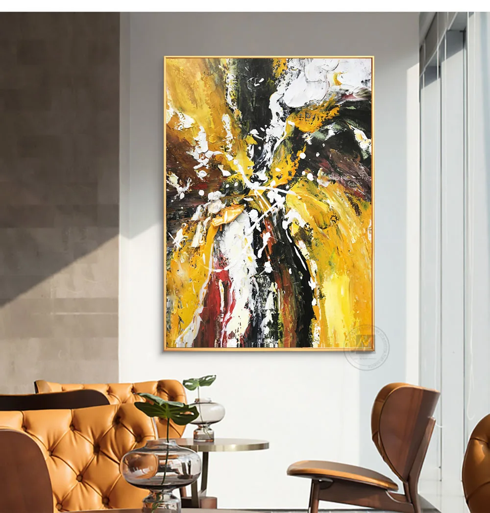 Abstract oil painting Original hand painted canvas oil painting yellow textured artwork for living room wall large wall decor
Abstract oil painting Original hand painted canvas oil painting yellow textured artwork for living room wall large wall decor