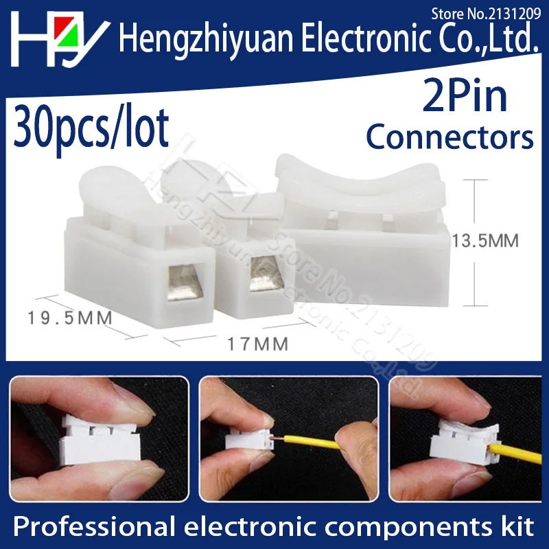 2 Pins LED Electrical Cable Connectors CH2 Quick Splice Lock Wire Terminals Set 20mmx17.5mmx13.5mm Press Type Terminal 250V
2 Pins LED Electrical Cable Connectors CH2 Quick Splice Lock Wire Terminals Set 20mmx17.5mmx13.5mm Press Type Terminal 250V