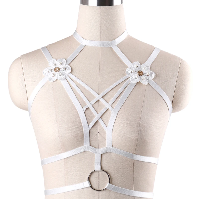 Wholesale Women Sexy Crop Top Body Harness Cage White Flower Lace Open Chest Hollow Bra Bondage Goth Elastic Adjust Harness Bra
Wholesale Women Sexy Crop Top Body Harness Cage White Flower Lace Open Chest Hollow Bra Bondage Goth Elastic Adjust Harness Bra