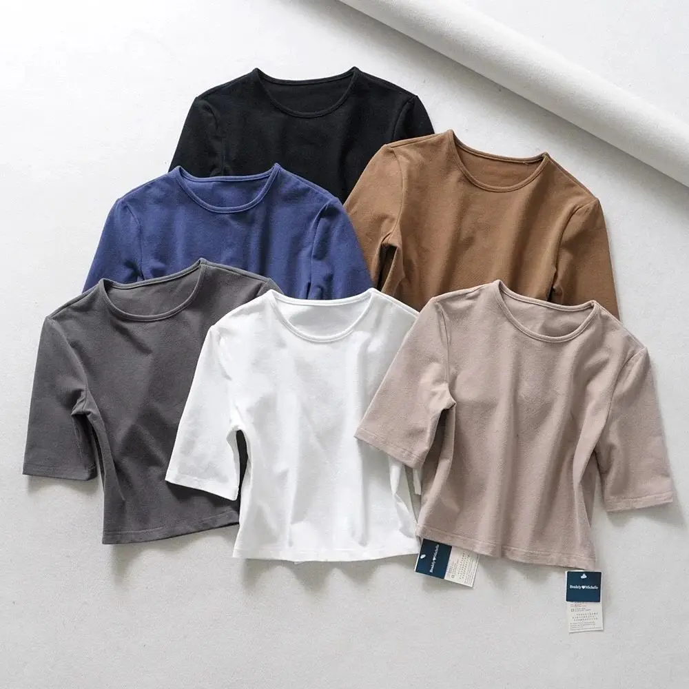 2021 Women Cropped Top Short Sleeve Women O-Neck Sexy T Shirts Pure Color High Waist Women Short White Tees Female Streetwear
2021 Women Cropped Top Short Sleeve Women O-Neck Sexy T Shirts Pure Color High Waist Women Short White Tees Female Streetwear