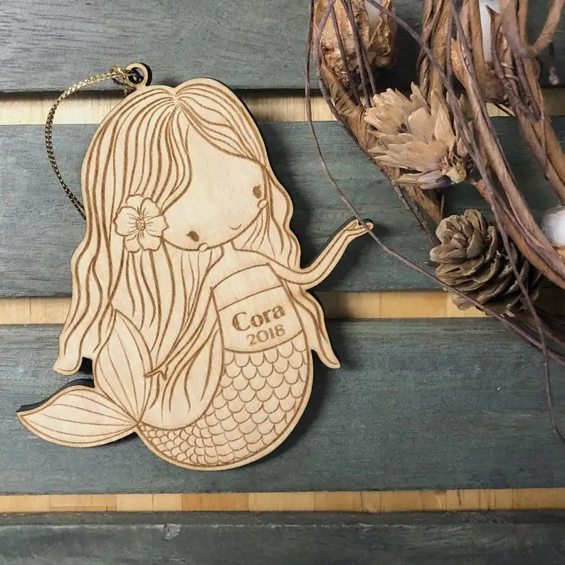Personalized Baby or Child Mermaid Girl Christmas Ornament ,Mermaid Wood Ornament ,Custom Ornament Personalized with Name and Ye
Personalized Baby or Child Mermaid Girl Christmas Ornament ,Mermaid Wood Ornament ,Custom Ornament Personalized with Name and Ye