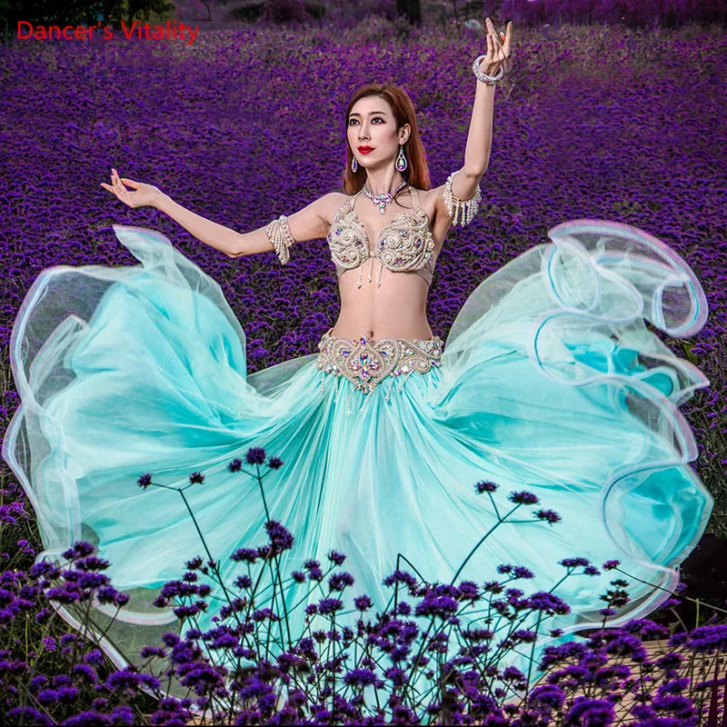 Belly Dance Suit Pearl Full Diamond Bra Chiffon Big Swing Skirt Performance Set High-End Custom Adult Child Competition Clothing
Belly Dance Suit Pearl Full Diamond Bra Chiffon Big Swing Skirt Performance Set High-End Custom Adult Child Competition Clothing