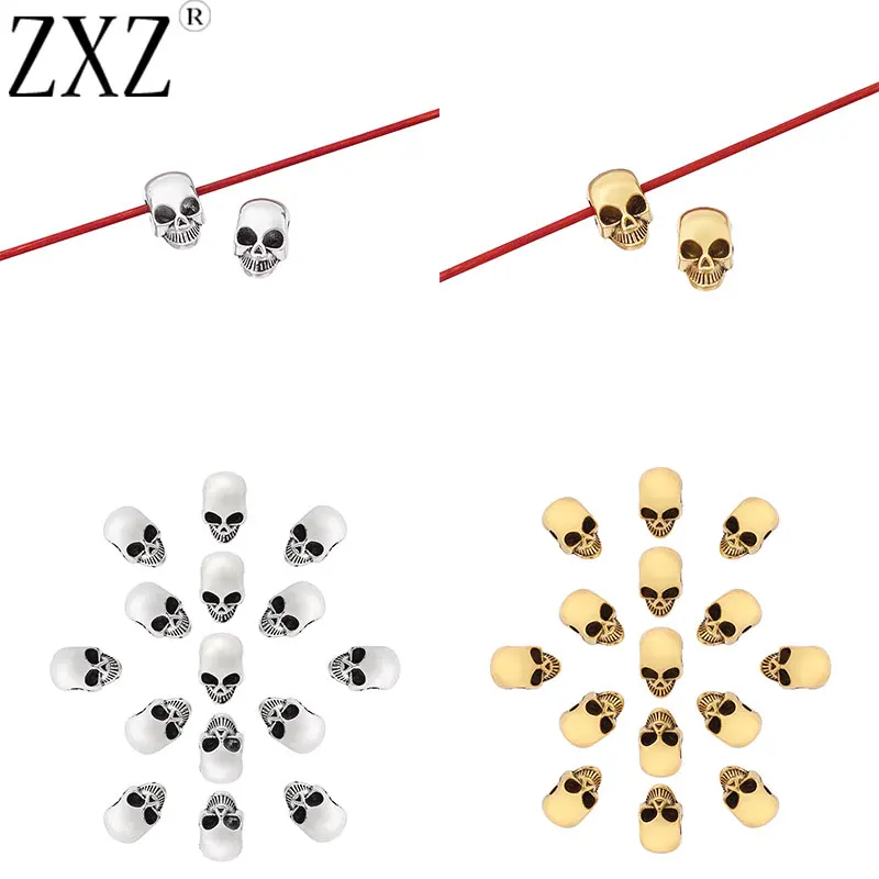 ZXZ 30pcs Gold Tone Skull Head Spacer Beads Charms for DIY Handmade Bracelet Necklace Jewelry Making Findings 2mm Hole
ZXZ 30pcs Gold Tone Skull Head Spacer Beads Charms for DIY Handmade Bracelet Necklace Jewelry Making Findings 2mm Hole