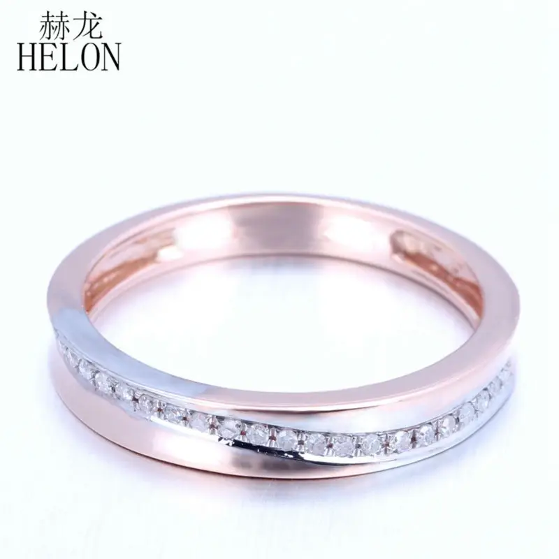 HELON Твердые 10 к розовое золото круглый 0.15ct Природные Алмазы Обручальное кольцо для женщин юбилей Мода ювелирные украшения
HELON Твердые 10 к розовое золото круглый 0.15ct Природные Алмазы Обручальное кольцо для женщин юбилей Мода ювелирные украшения