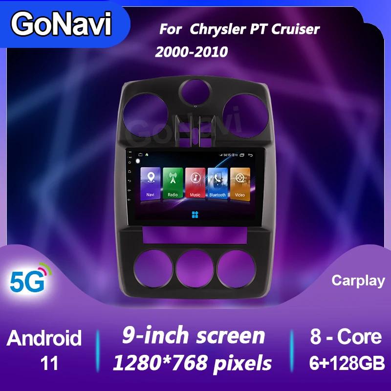 GoNavi Car Radio For Chrysler PT Cruiser Android 11 Audio Central Multimedi Dvd Player GPS Navigation Bluetooth video 2000-2010
GoNavi Car Radio For Chrysler PT Cruiser Android 11 Audio Central Multimedi Dvd Player GPS Navigation Bluetooth video 2000-2010