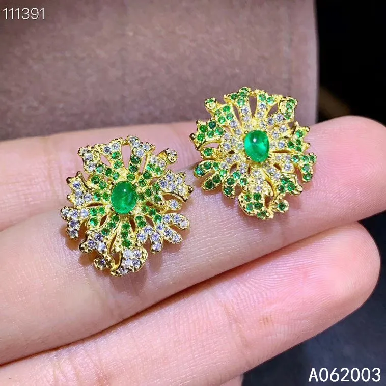 KJJEAXCMY Fine Jewelry 925 sterling silver inlaid natural Emerald female earrings Ear studs noble support detection
KJJEAXCMY Fine Jewelry 925 sterling silver inlaid natural Emerald female earrings Ear studs noble support detection