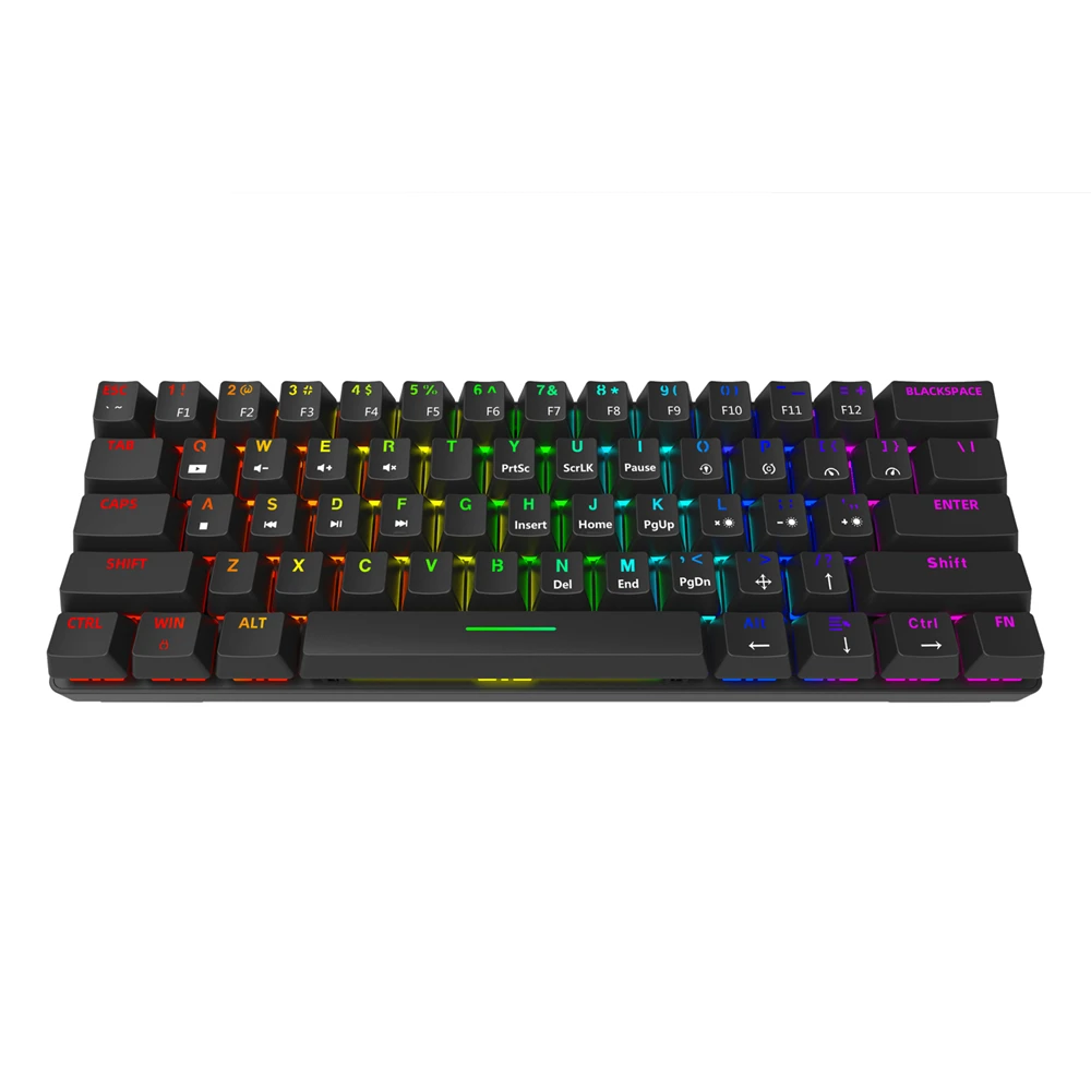 Keyhome KH61 60% mechanical keyboard hot swappable rgb switch led type c doubleshot keycap macro program blue red brown black
Keyhome KH61 60% mechanical keyboard hot swappable rgb switch led type c doubleshot keycap macro program blue red brown black