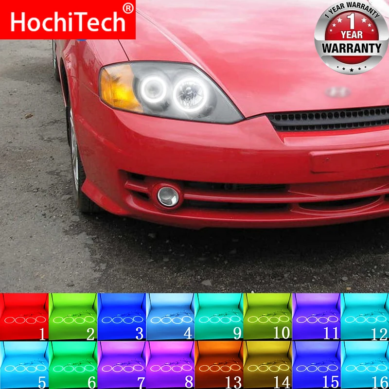 Latest Headlight Multi-color RGB LED Angel Eyes Halo Ring Eye DRL RF Remote Control for Hyundai Tiburon 2003 - 2006 Accessories
Latest Headlight Multi-color RGB LED Angel Eyes Halo Ring Eye DRL RF Remote Control for Hyundai Tiburon 2003 - 2006 Accessories