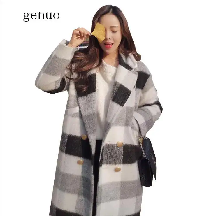 2020 New Autumn Winter Cashmere Trench Jacket Women Casual Black White Plaid Coat Thickness Warm Button Pocket Jackets
2020 New Autumn Winter Cashmere Trench Jacket Women Casual Black White Plaid Coat Thickness Warm Button Pocket Jackets