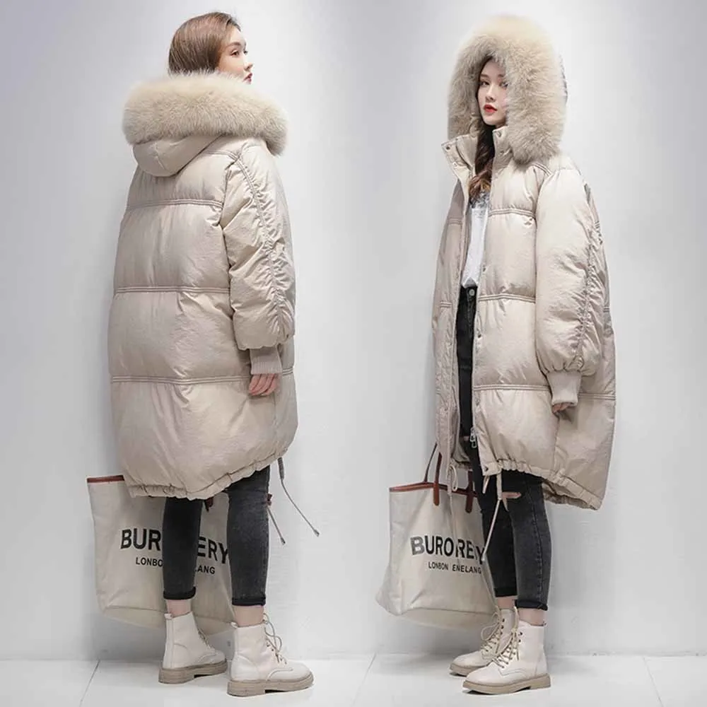 2021 Real fox Fur Collar Women's Winter Down Jacket Woman Hooded Long Puffer 90% White Duck Down Coat Women
2021 Real fox Fur Collar Women's Winter Down Jacket Woman Hooded Long Puffer 90% White Duck Down Coat Women