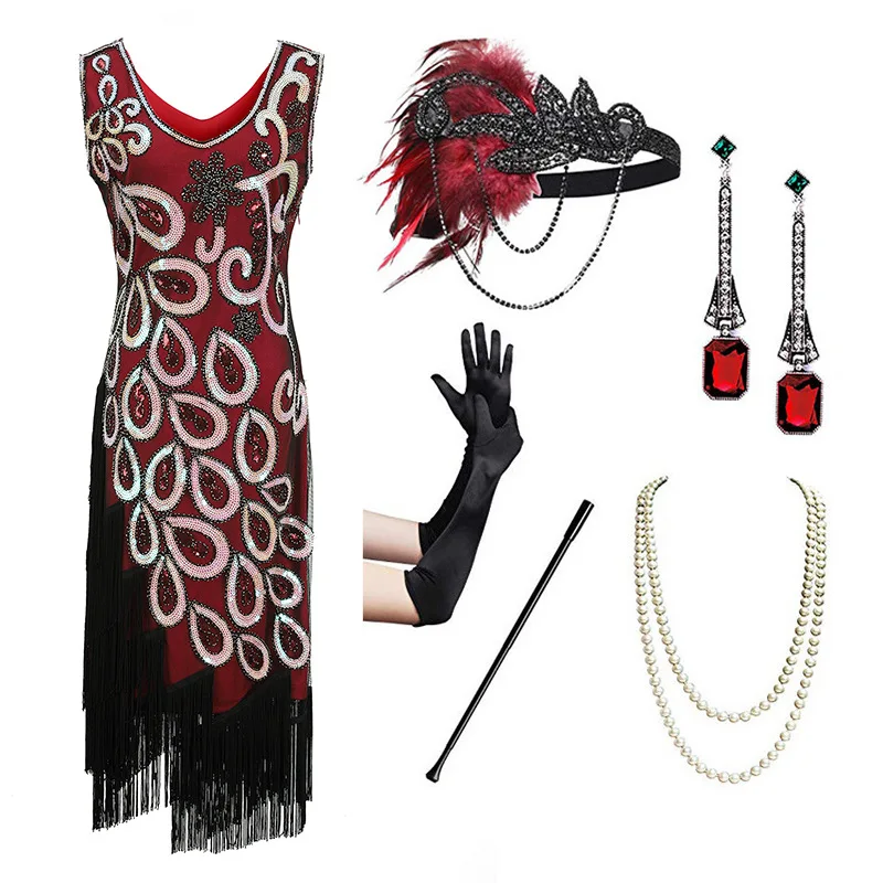 Plus Size Women's Fashion 1920s Flapper Dress Vintage Great Gatsby Charleston Sequin Tassel 20s Art Deco Accessories Party Dress
Plus Size Women's Fashion 1920s Flapper Dress Vintage Great Gatsby Charleston Sequin Tassel 20s Art Deco Accessories Party Dress
