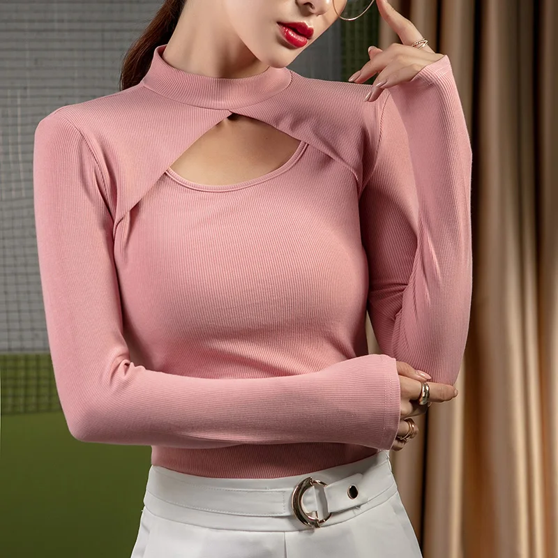 Tee Shirt Femme New 2021 Long Sleeve Hollow out T Shirt Women Cotton Autumn Tops Folds Slim T-Shirt Korean Tshirt Woman Clothes
Tee Shirt Femme New 2021 Long Sleeve Hollow out T Shirt Women Cotton Autumn Tops Folds Slim T-Shirt Korean Tshirt Woman Clothes