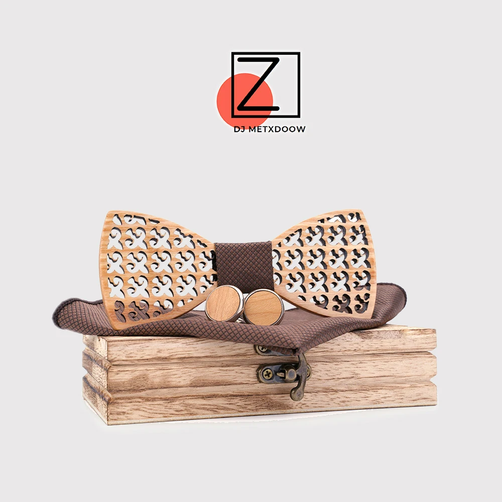 Gravata Tie Hanky Cufflink Sets Wooden bow tie Ties for Mens Party Wedding Zebra Wood Pocket square Brooch
Gravata Tie Hanky Cufflink Sets Wooden bow tie Ties for Mens Party Wedding Zebra Wood Pocket square Brooch