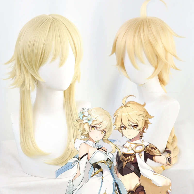 Impact Wigs Lumine Aether Traveler Player Golden Heat Resistant Synthetic Hair Halloween Party Cosplay Wig + Wig Cap
Impact Wigs Lumine Aether Traveler Player Golden Heat Resistant Synthetic Hair Halloween Party Cosplay Wig + Wig Cap