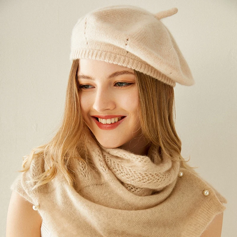 New Winter Hat Berets Solid 100% Goat Cashmere Womens Warm Brand Casual High Quality Womens Vogue Knitted Hats For Girls Cap
New Winter Hat Berets Solid 100% Goat Cashmere Womens Warm Brand Casual High Quality Womens Vogue Knitted Hats For Girls Cap
