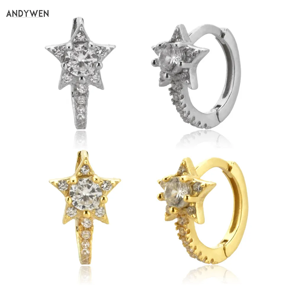 ANDYWEN 925 Sterling Silver Star Circle Huggies 2020 Hoops 8.5mm Loop Piercing Luxury High Quality Solid Jewelry For Women
ANDYWEN 925 Sterling Silver Star Circle Huggies 2020 Hoops 8.5mm Loop Piercing Luxury High Quality Solid Jewelry For Women