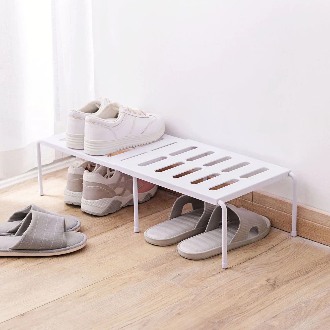 Layered shoe rack kitchen storage rack household living room dormitory plastic shoes slippers telescopic storage rack
Layered shoe rack kitchen storage rack household living room dormitory plastic shoes slippers telescopic storage rack