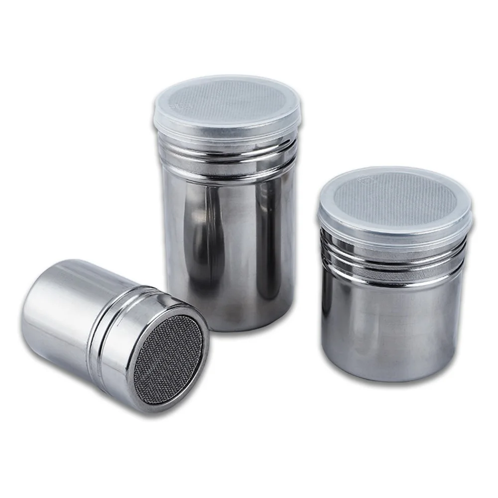 100Pcs/Lot Stainless Steel Sprinkle Cocoa Cinnamon Sugar Gauze Mesh Jar Seasoning Bottle Fancy Coffee Powder Duster LX4199
100Pcs/Lot Stainless Steel Sprinkle Cocoa Cinnamon Sugar Gauze Mesh Jar Seasoning Bottle Fancy Coffee Powder Duster LX4199
