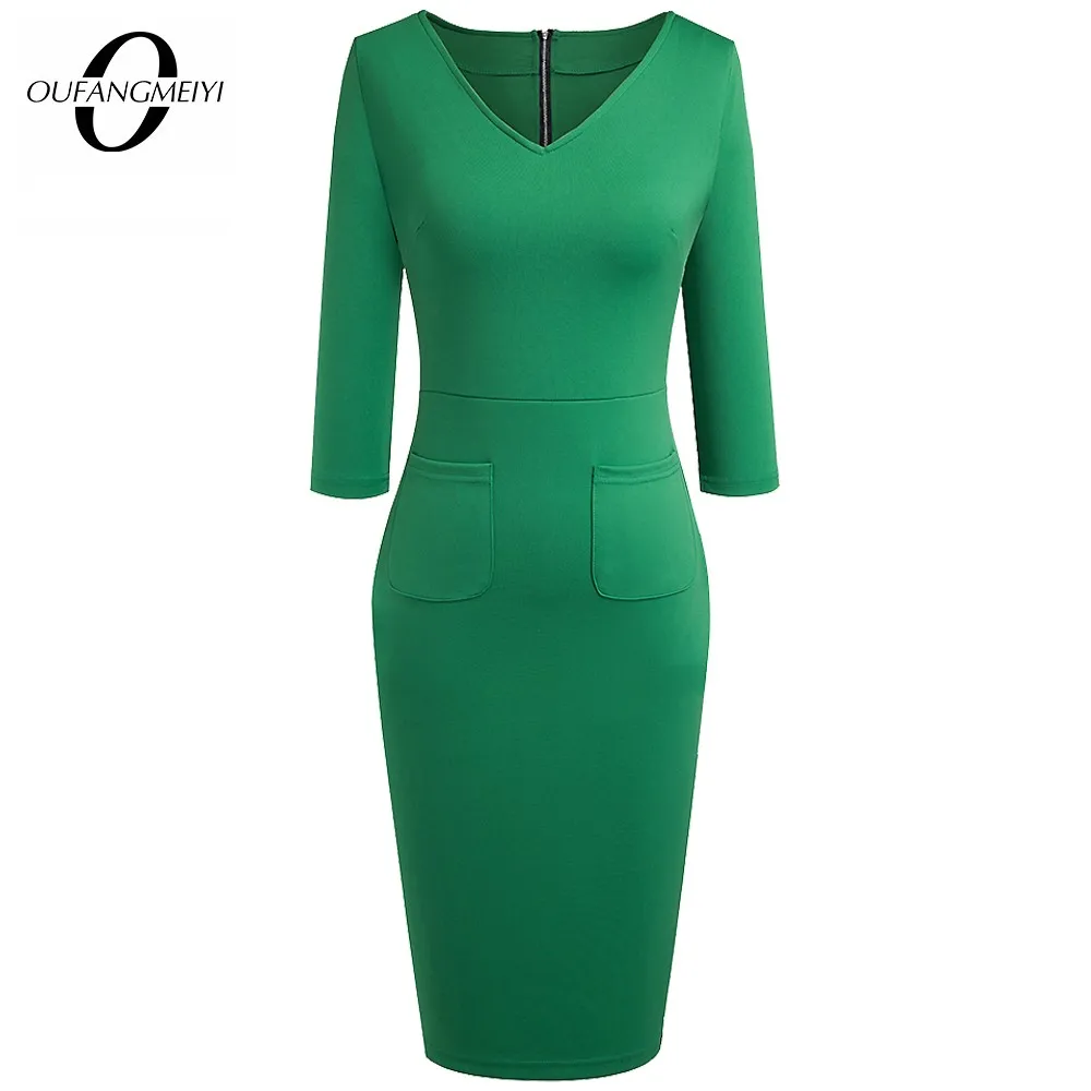 Women Wear to Work V-Neck Bodycon Back Full Zipper Elegant Brief Solid Color Pencil Dress EG683
Women Wear to Work V-Neck Bodycon Back Full Zipper Elegant Brief Solid Color Pencil Dress EG683