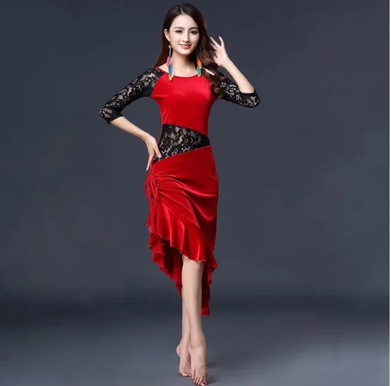 New Women Dance Wear Ballroom Dress Samba Costume Sexy Party Dresses Floral Lace One-piece Latin Dress Velvet
New Women Dance Wear Ballroom Dress Samba Costume Sexy Party Dresses Floral Lace One-piece Latin Dress Velvet