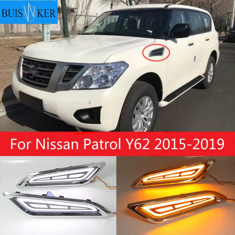 LED DRL Flowing Turning Light Signal Lamp Side Vents Sticker For Nissan Patrol Y62 Armada Accessories 2015 2016 2017 2018 2019
LED DRL Flowing Turning Light Signal Lamp Side Vents Sticker For Nissan Patrol Y62 Armada Accessories 2015 2016 2017 2018 2019