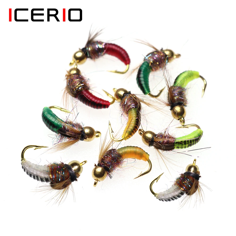 ICERIO 8PCS Brass Bead Nymphs Scud Bug Worm Flies Trout Fly Fishing Lure Bait Barbed Fly Hook
ICERIO 8PCS Brass Bead Nymphs Scud Bug Worm Flies Trout Fly Fishing Lure Bait Barbed Fly Hook